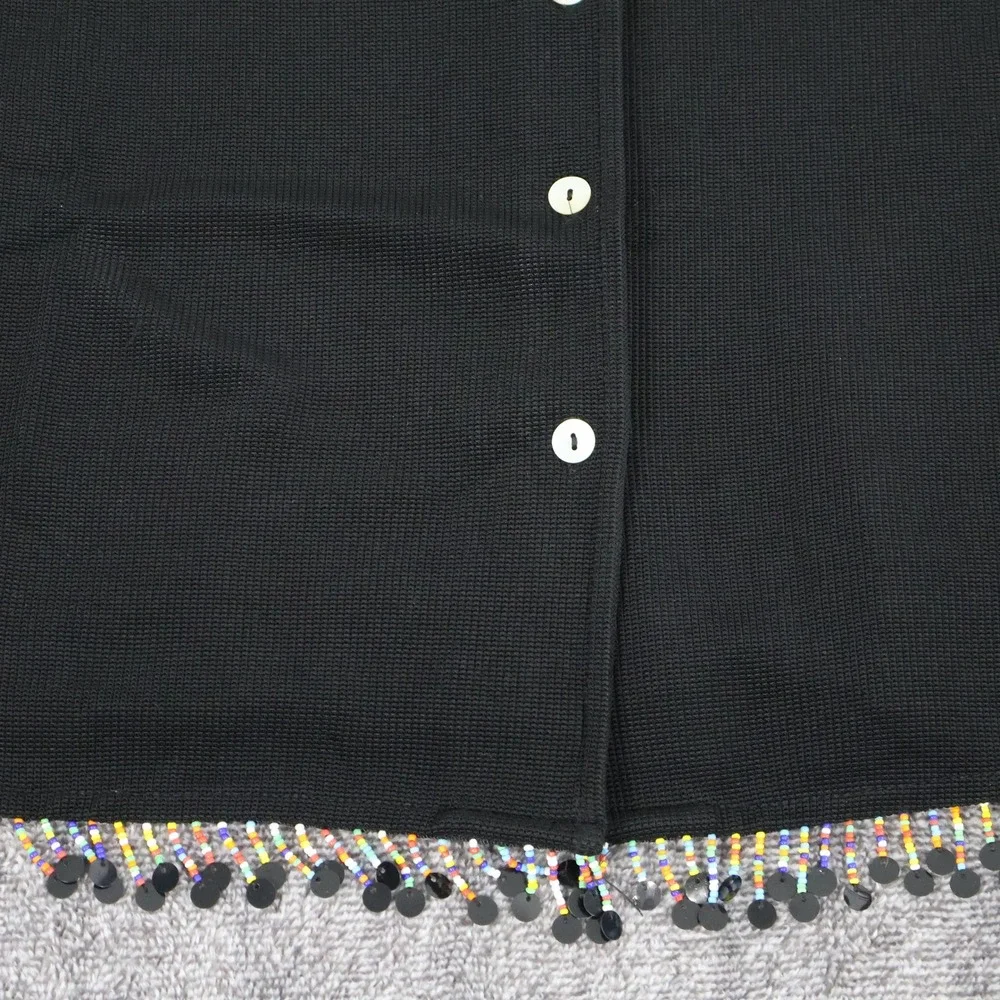 Vintage Ronni Nicole by Ouida Top & Pant Set Womens L‎ Black Beaded Embellished - Picture 6 of 16